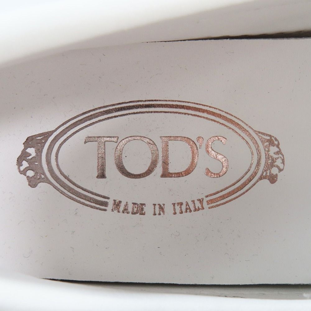  ♥ TOD S トッズ GOMMINO ゴンミーニ ドライビングシューズ デッキシューズ スリッポン レザー 5.5 白 メンズ 古着 スリッポン 靴