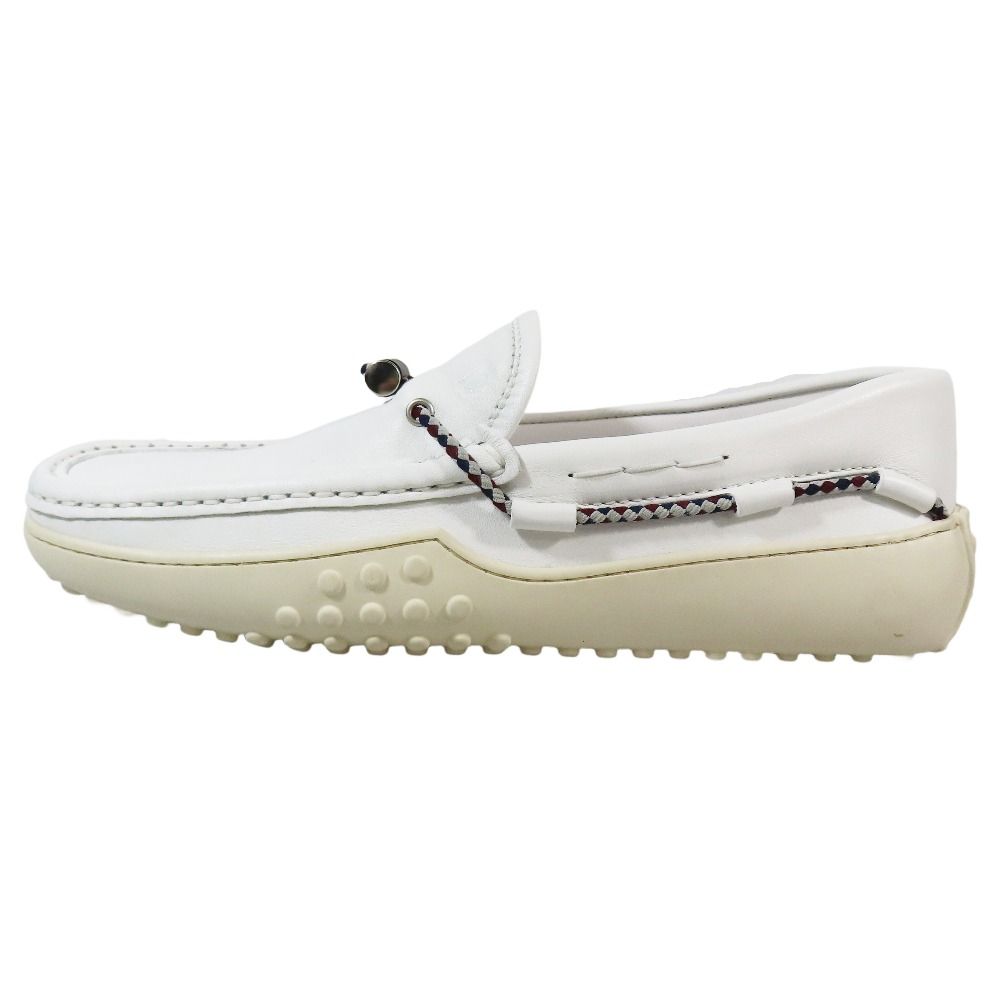 ♥ TOD S トッズ GOMMINO ゴンミーニ ドライビングシューズ デッキシューズ スリッポン レザー 5.5 白 メンズ 古着