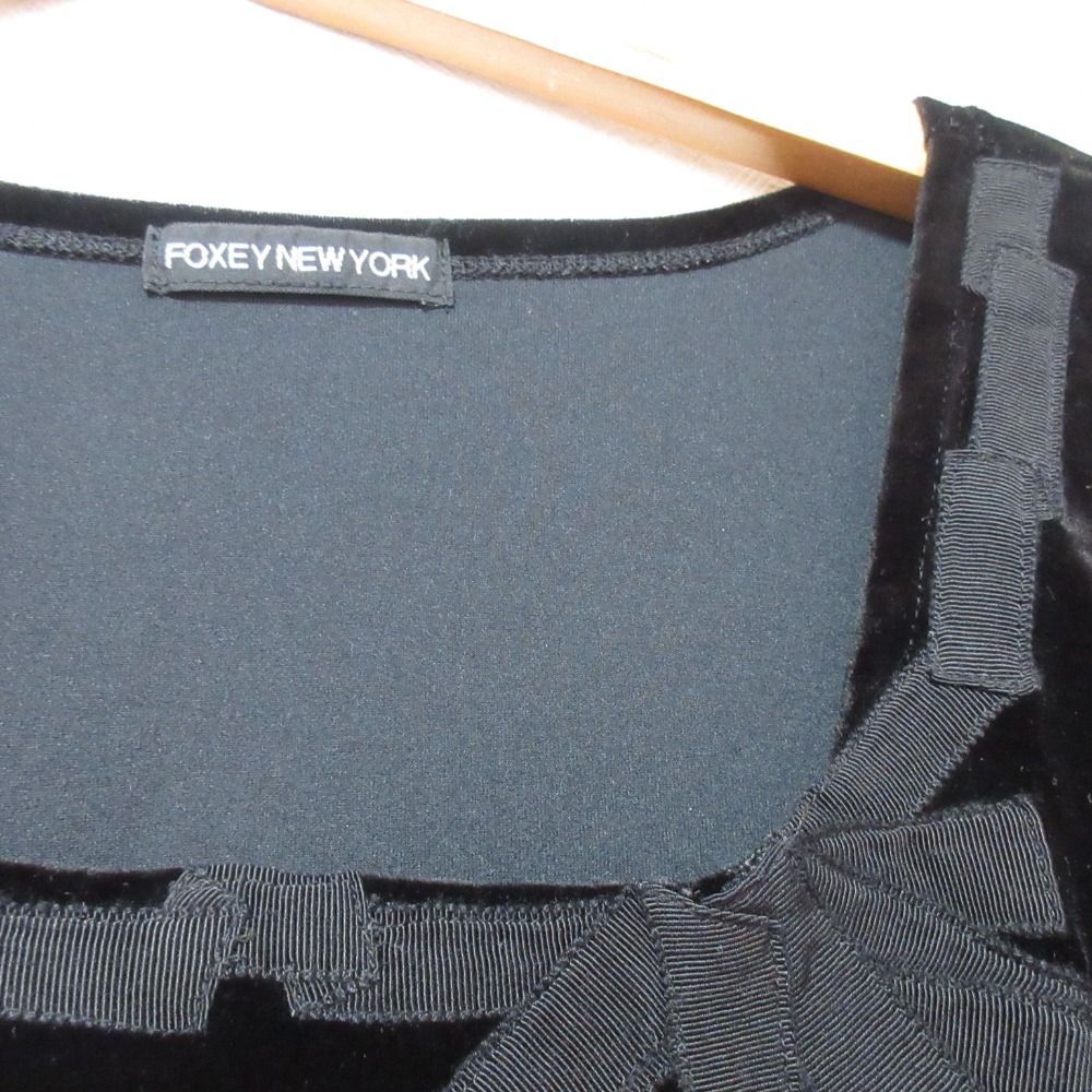 美品 FOXEY NEW YORK フォクシーニューヨーク ベロア 半袖 トップス