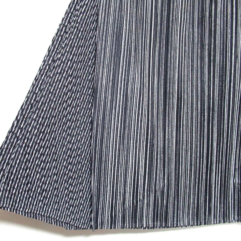  プリーツプリーズ イッセイミヤケ ストライプ ブラウス カーディガン スカート セットアップ 3ピース サイズ3 ブラック レディース 古着 その他 セットアップ