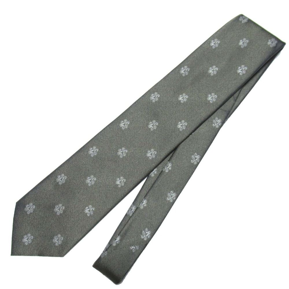 美品 Brioni ブリオーニ ペイズリー小紋柄 シルク ネクタイ グレー