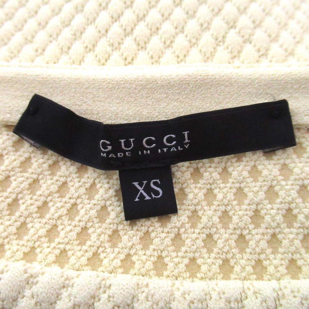 GUCCI グッチ 半袖 ひざ上丈 キルティングニット タイト ワンピース XSサイズ イエロー レディース 古着 ノースリーブ ミニワンピース ワンピース