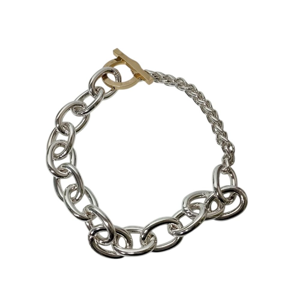 Max Mara STUDIO マックスマーラ ステュディオ チェーン ネックレス チョーカー シルバーカラー レディース 古着