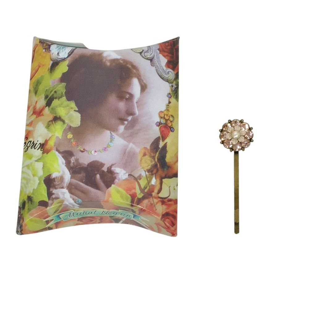 良品 Michal Negrin ミハエルネグリン 真鍮 クリスタルガラス フラワー