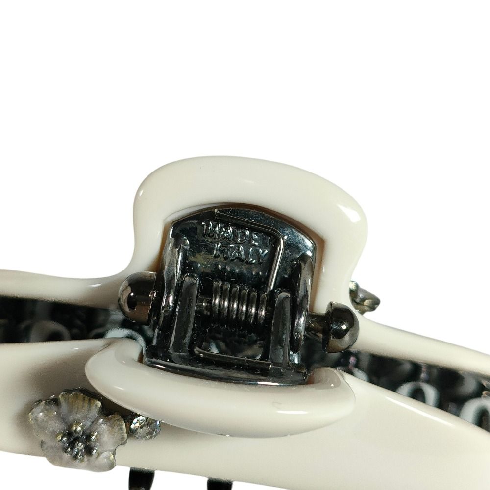 美品 ACCA アッカ フラワーチャーム ラインストーン ヘアクリップ ヘア