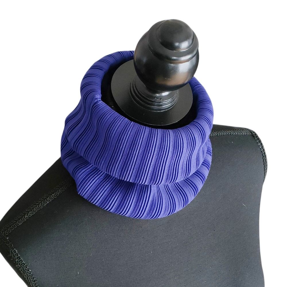 Pleats Please Issey Miyake プリーツプリーズ イッセイミヤケ ネックウォーマー マフラー ブルー レディース 古着
