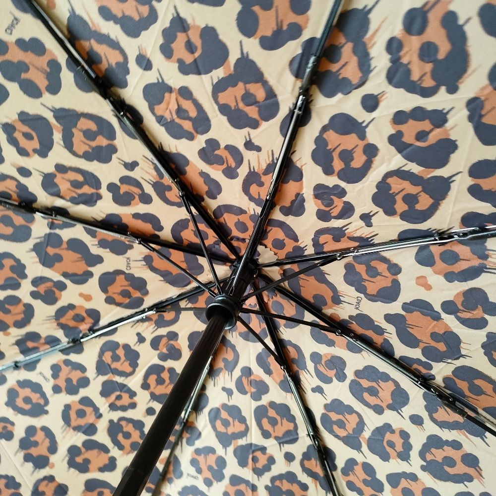  ♥ COACH コーチ WILD BEAST アニマル柄 折りたたみ傘 雨傘 アンブレラ 65689 G ブラウン レディース 古着 雨傘 折りたたみ傘