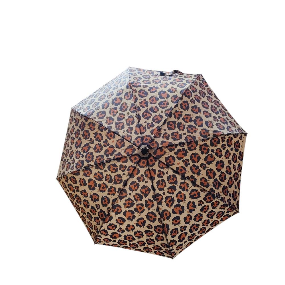 ♥ COACH コーチ WILD BEAST アニマル柄 折りたたみ傘 雨傘 アンブレラ 65689 G ブラウン レディース 古着