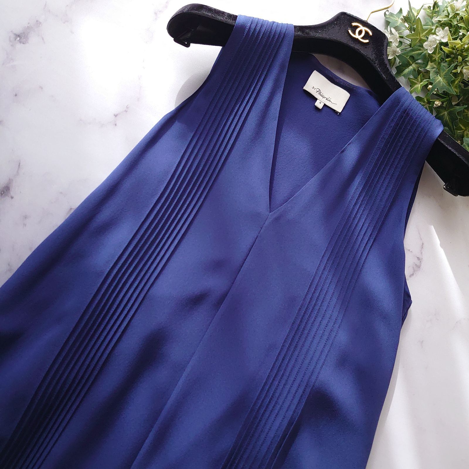 スリーワンフィリップリム シルク100％ ティアードフリル ワンピース M相当