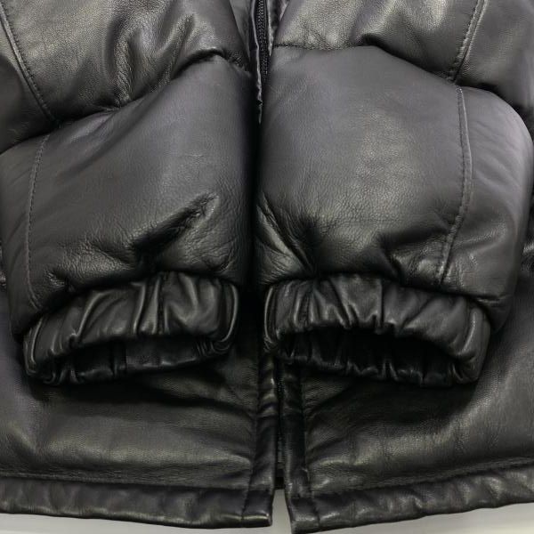 中古】Schott レザー ダウンジャケット ブラック size 38 ショット[24