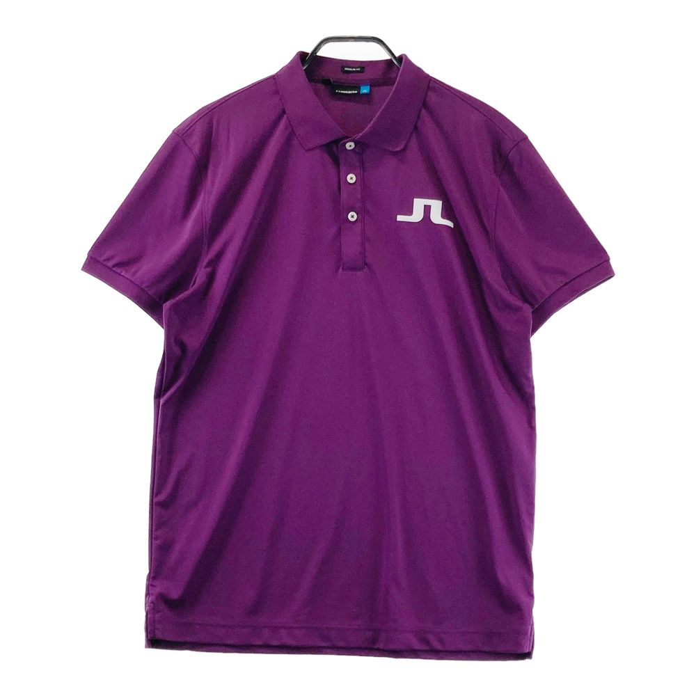 サイズ：L J.LINDEBERG ジェイリンドバーグ 半袖ポロシャツ パープル系