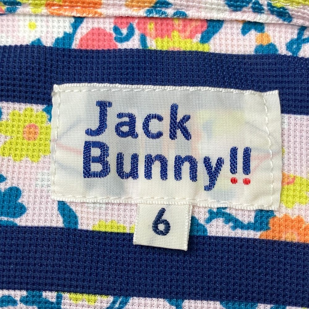 サイズ：6 JACK BUNNY ジャックバニー 半袖ポロシャツ ボタンダウン 花