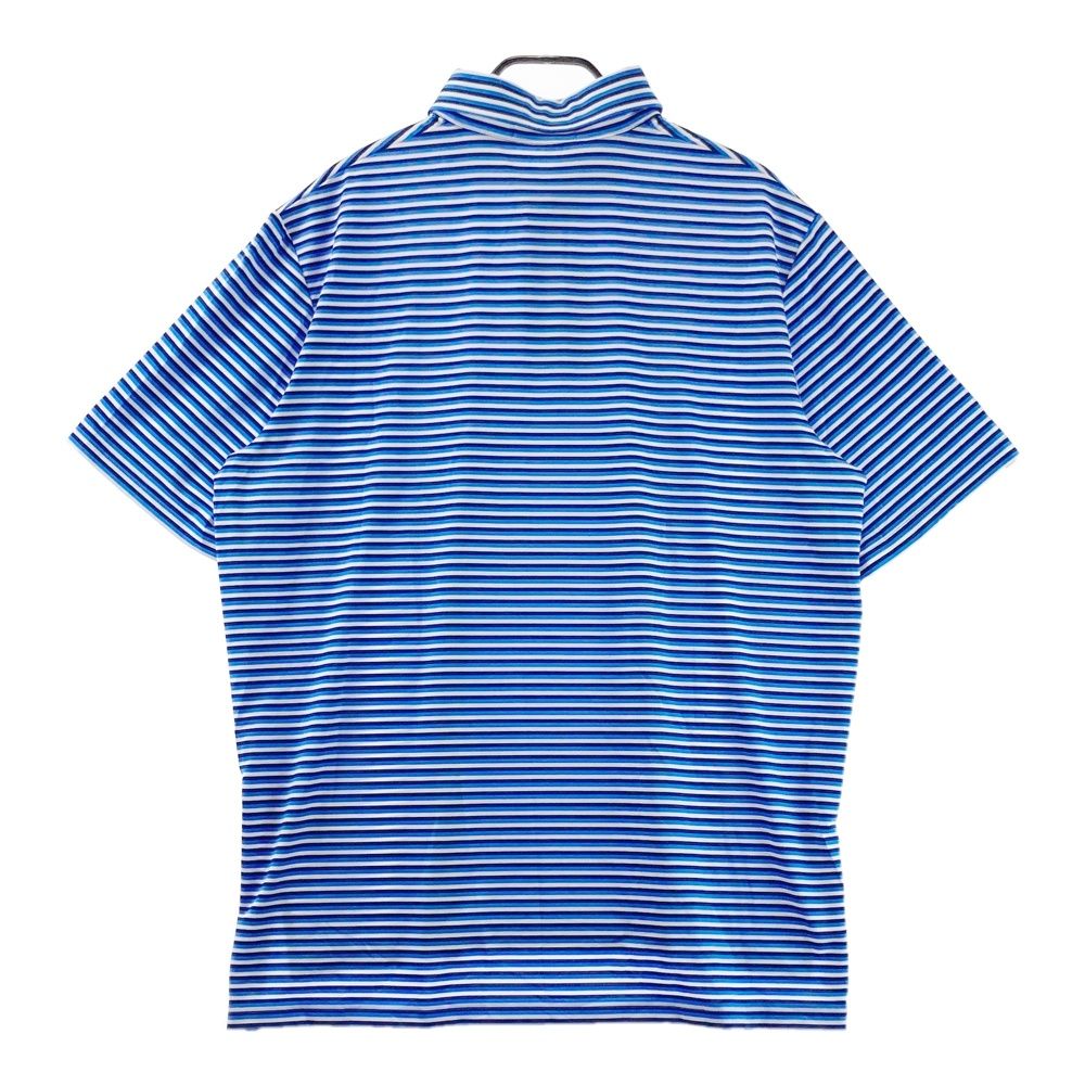 サイズ XL RLX ラルフローレン 半袖ポロシャツ ボタンダウン ボーダー柄 ブルー系 ゴルフウェア メンズ ストスト