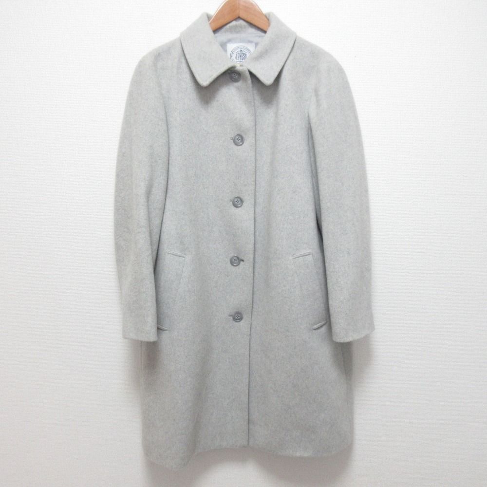 j.press ジェイプレス ウール ステンカラーコート T 13 グレー レディース 古着