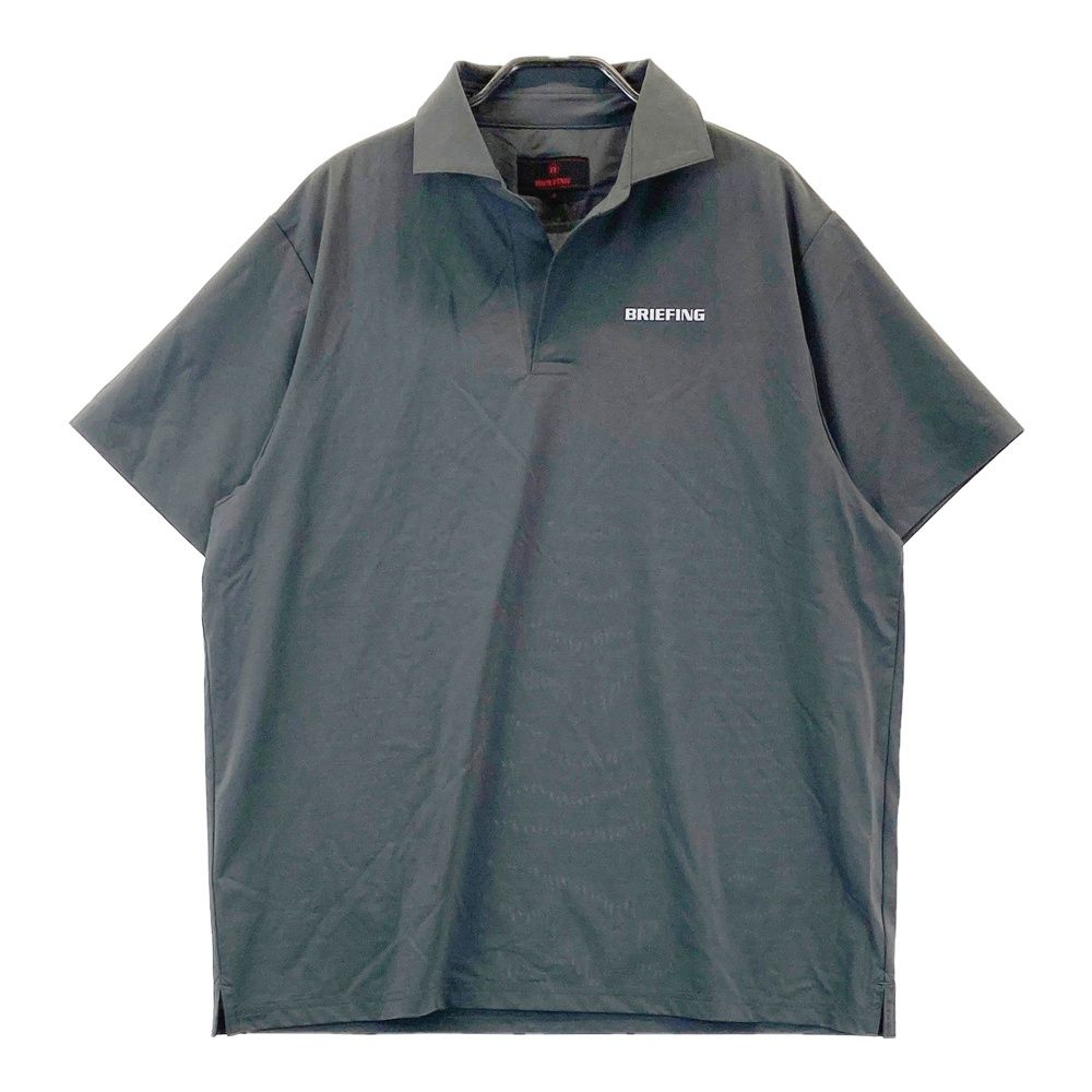 サイズ M GOLF ブリーフィング 半袖ポロシャツ スキッパー グレー系 ゴルフウェア メンズ ストスト