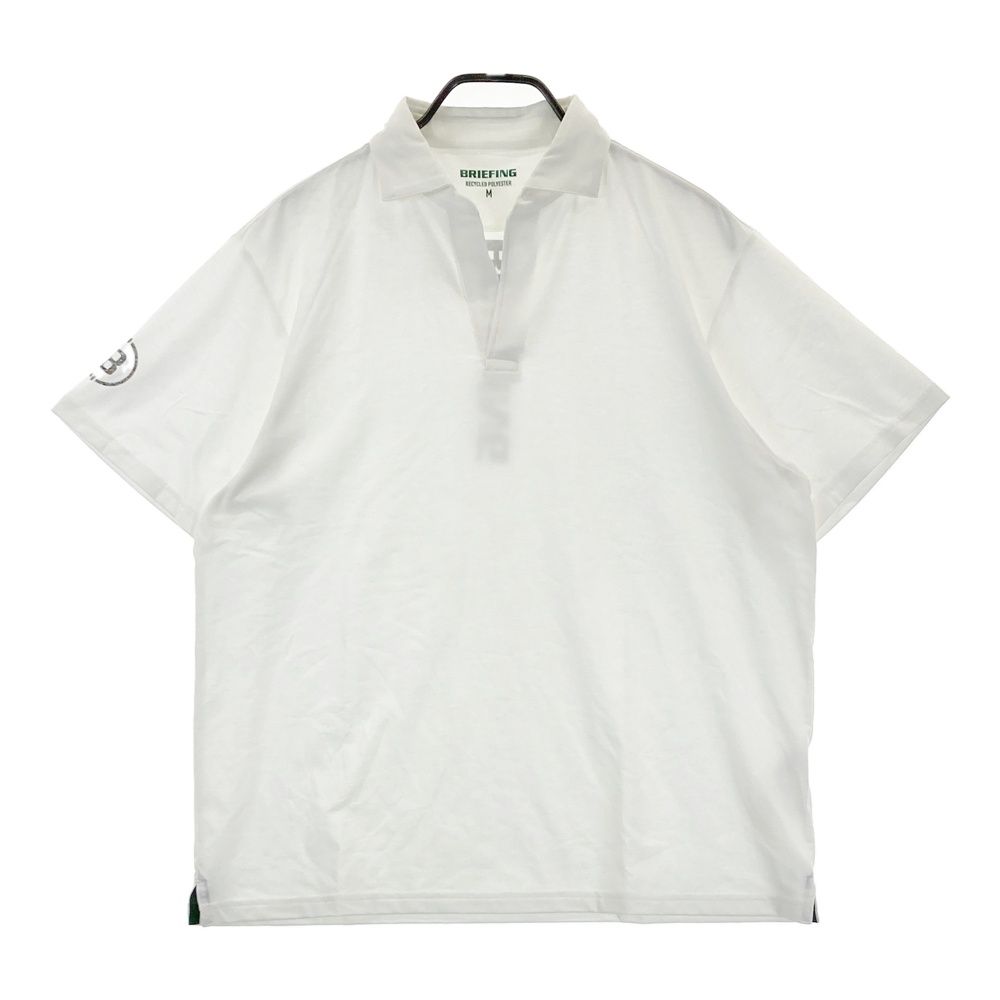サイズ M GOLF ブリーフィング 2025年 半袖ポロシャツ スキッパー ホワイト系 ゴルフウェア メンズ ストスト