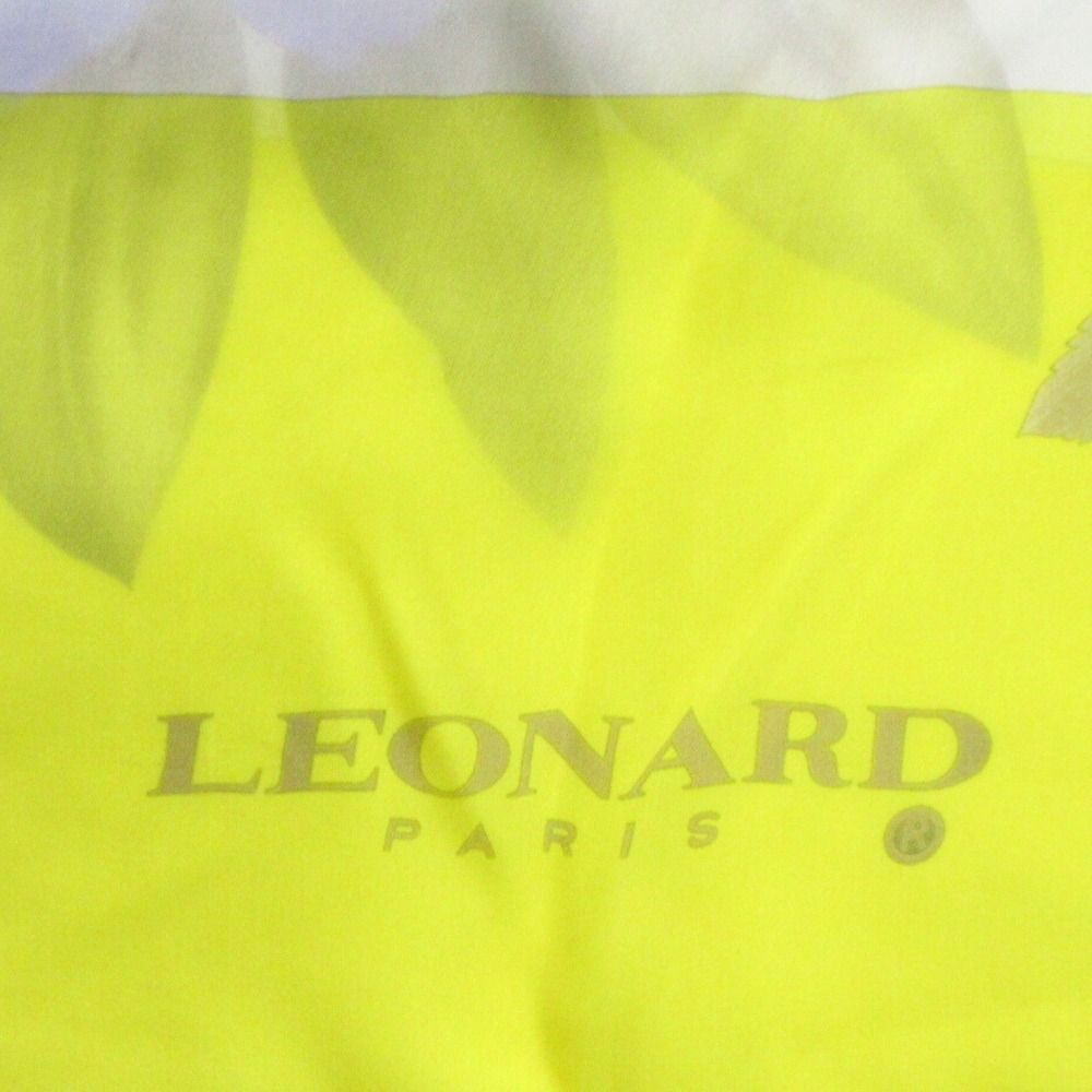 良品 LEONARD レオナール スカーフ ストール 花柄 シルク ロゴ