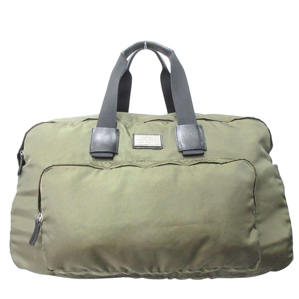 ディースクエアード ボストン ダッフル バッグ ナイロン レザー ロゴプレート カーキ 緑 グリーン メンズ 古着