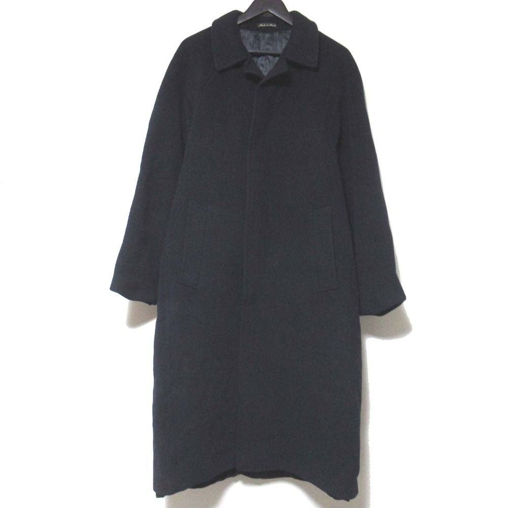 GIORGIO ARMANI ジョルジオアルマーニ ヴィンテージ ウール バルマカーンコート ステンカラーコート サイズ44 ネイビー メンズ 古着