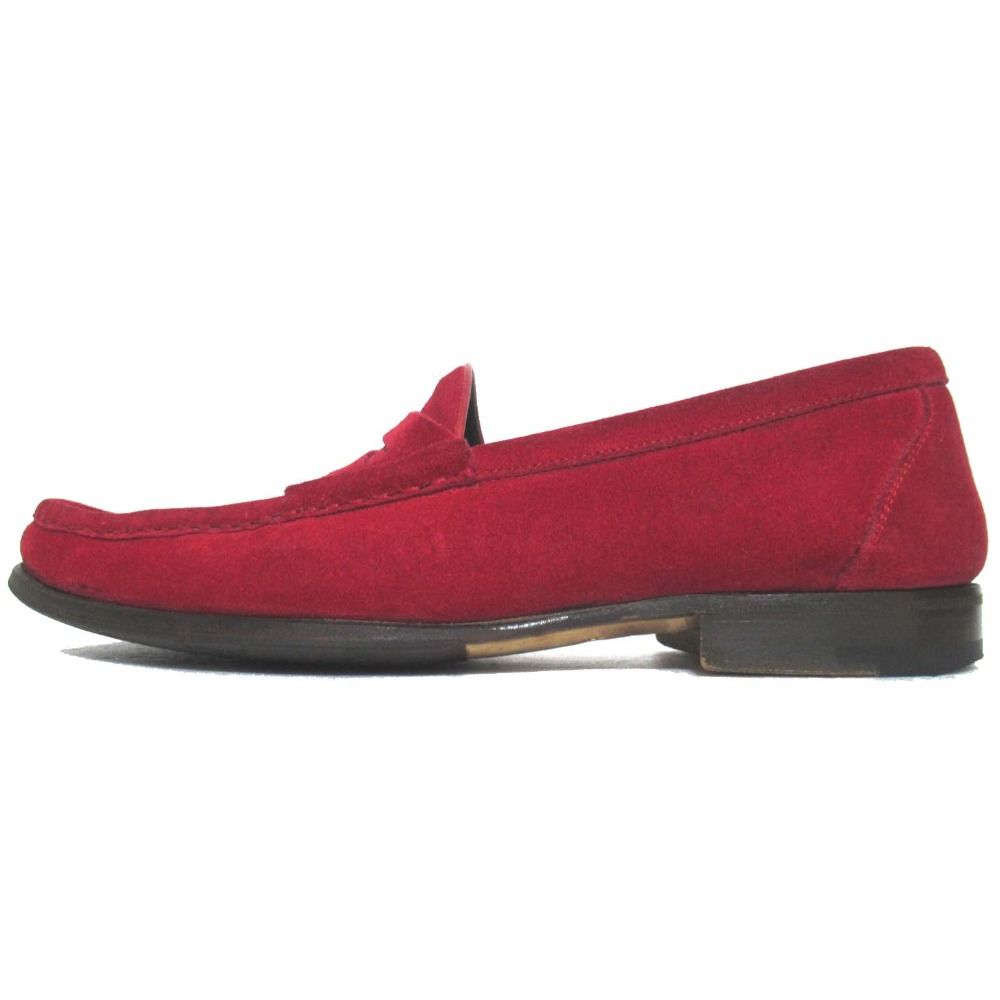 TOM FORD トムフォード スエード コインローファー シューズ サイズ7.5 26.5 cm相当 レッド メンズ 古着