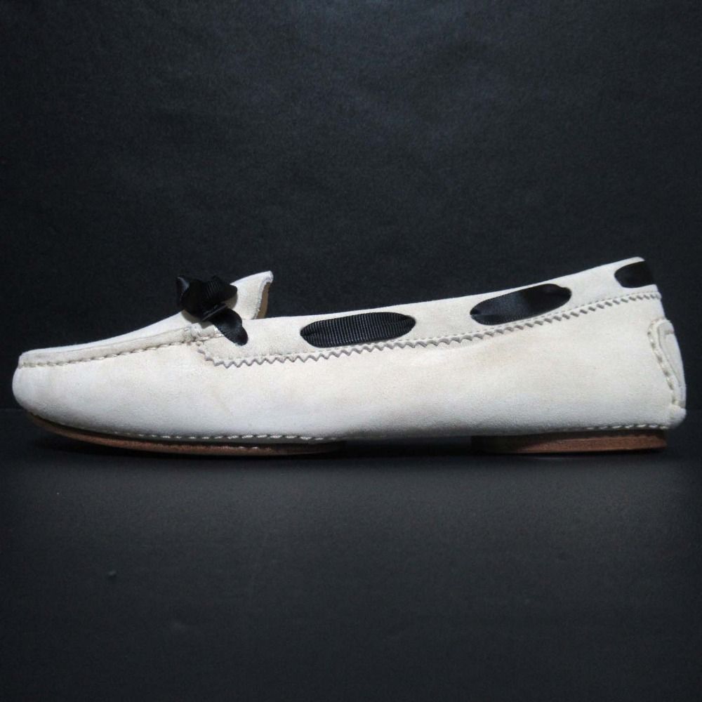 未使用 CHANEL シャネル リボン装飾 ココマーク モカシン フラット