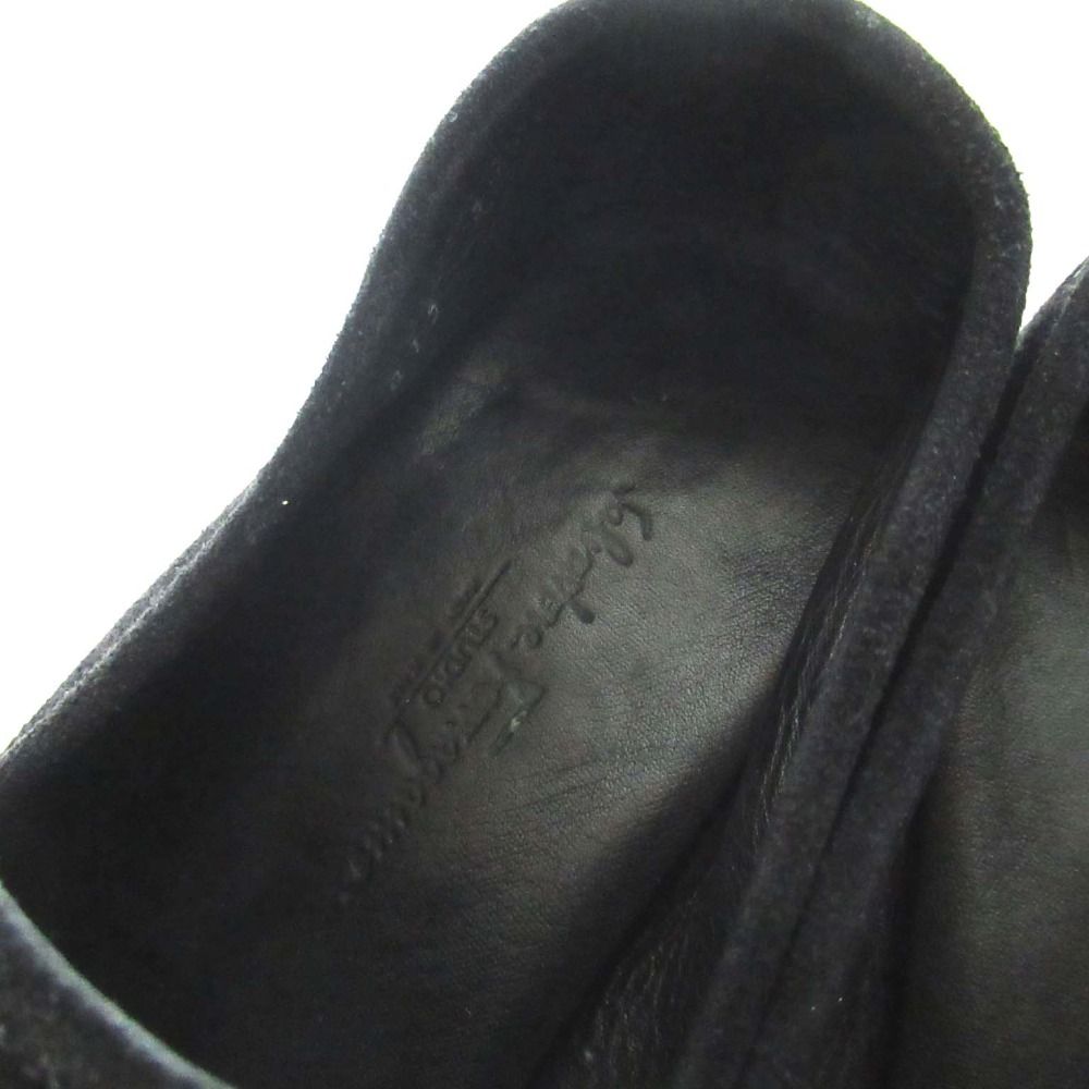  Salvatore Ferragamo サルヴァトーレフェラガモ スウェード ガンチーニ金具 ローファー サイズ5.5 EE 23.5 cm相当 ブラック メンズ 古着 ローファー ブーツ 革靴