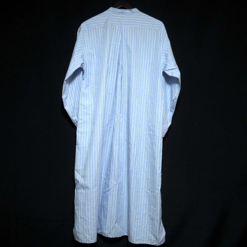24 SS blurhms ブラームス ストライプ柄 オフィサー ドレス シャツワンピース サイズ0 ブルー×ホワイト レディース 古着