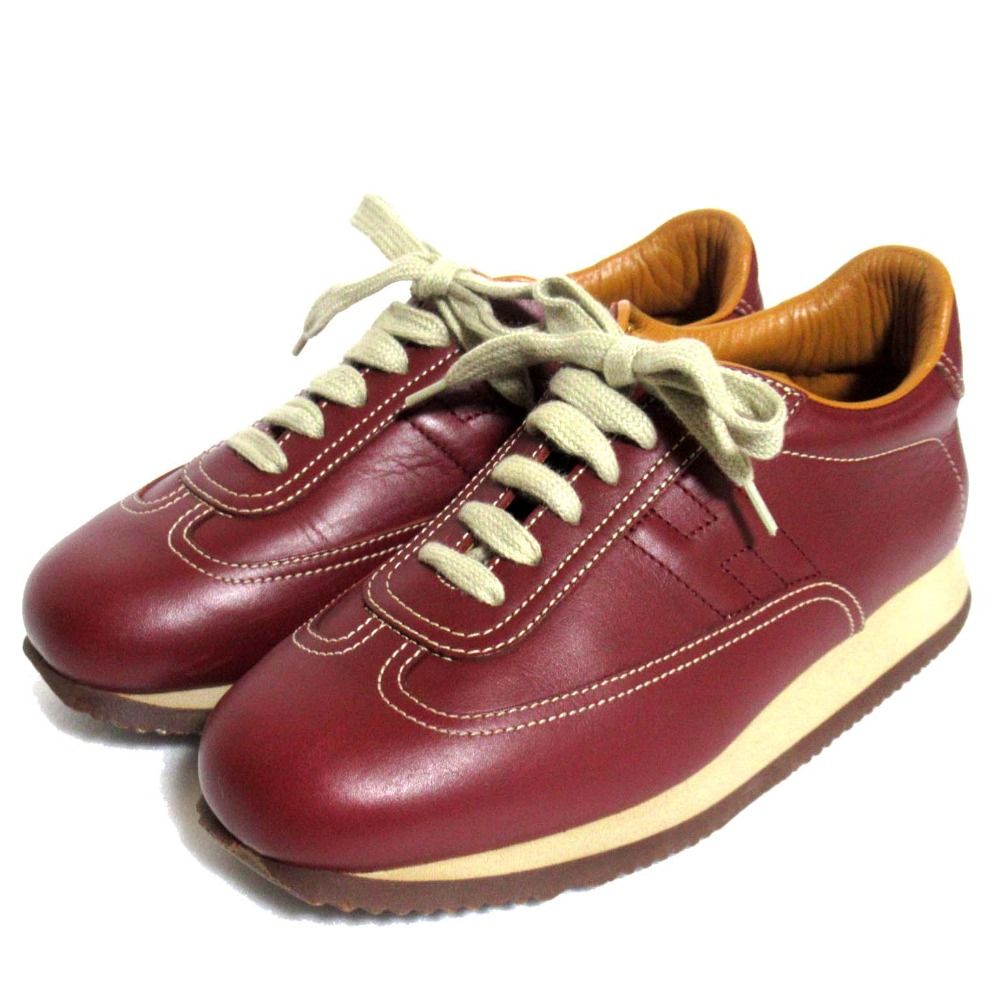 良品 HERMES エルメス クイック ローカット レザー スニーカー