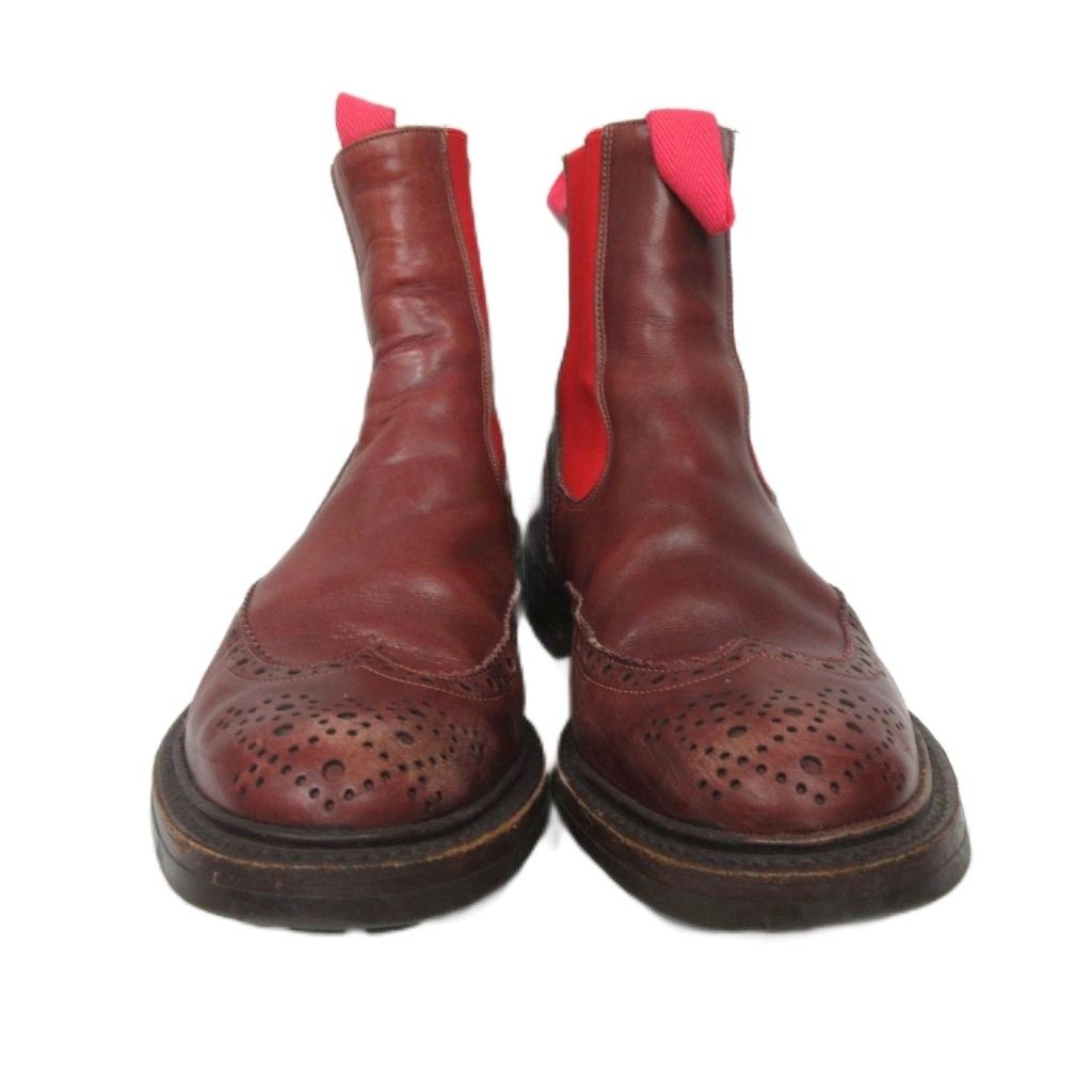  トリッカーズ TRICKER S ポールスミス 別注 72754 HENRY サイドゴアブーツ チェルシーブーツ ウイングチップ レザー 8.5 バーガンディ 茶 ブラウン 赤 レッド ブーツ 革靴 靴
