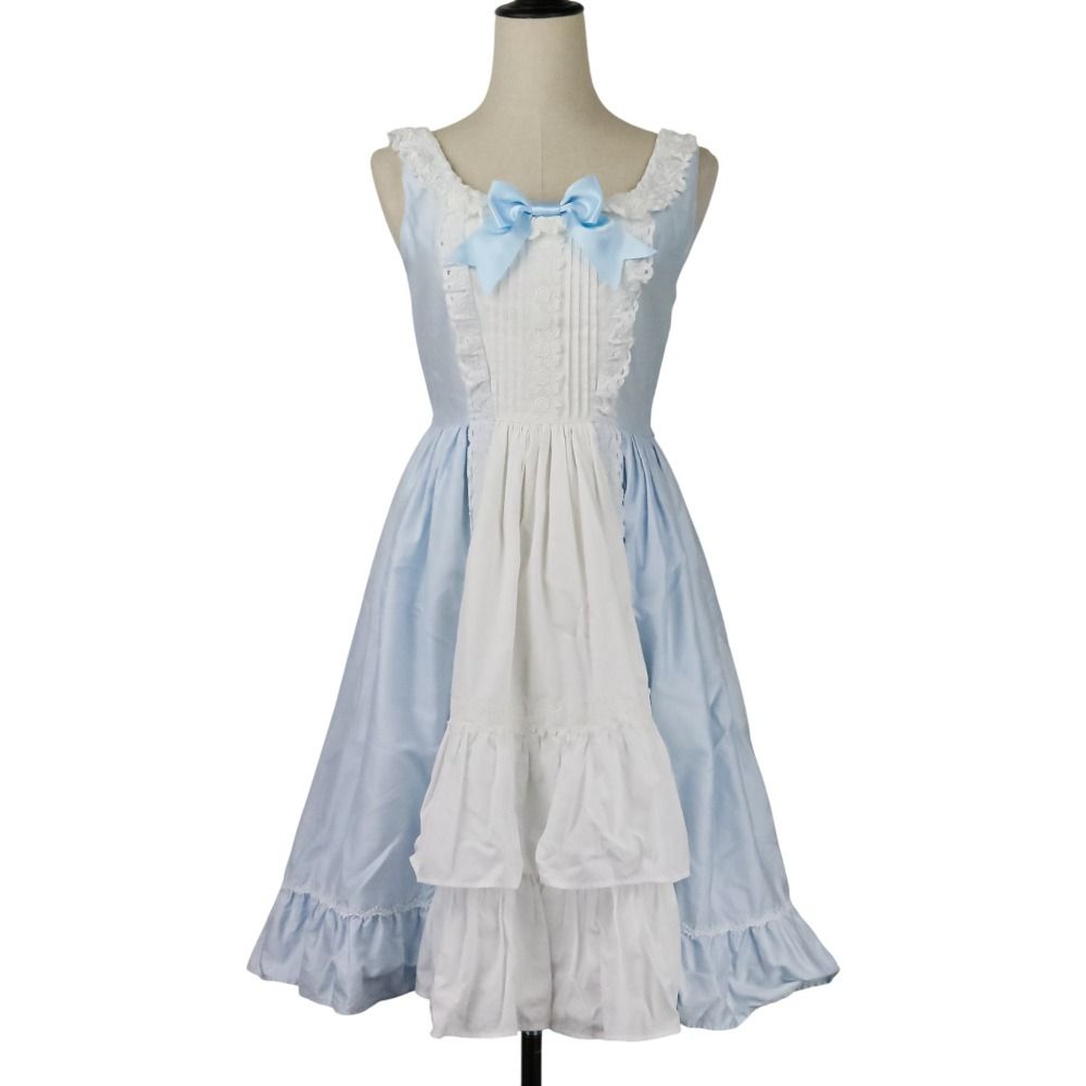 ベイビーザスターズシャインブライト フローレンシアジャンパースカート フリルレース ワンピース サックスブルー レディース 古着