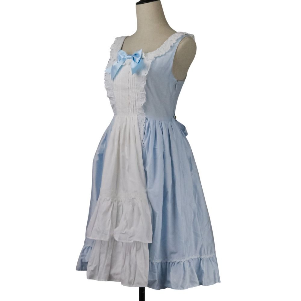 ベイビーザスターズシャインブライト フローレンシアジャンパースカート フリルレース ワンピース サックスブルー レディース 古着