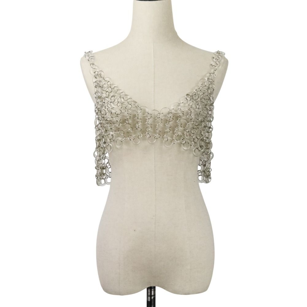 Chika Kisada チカキサダ クリアビーズビスチェ CZ-24099 クリア×シルバーカラー レディース 古着