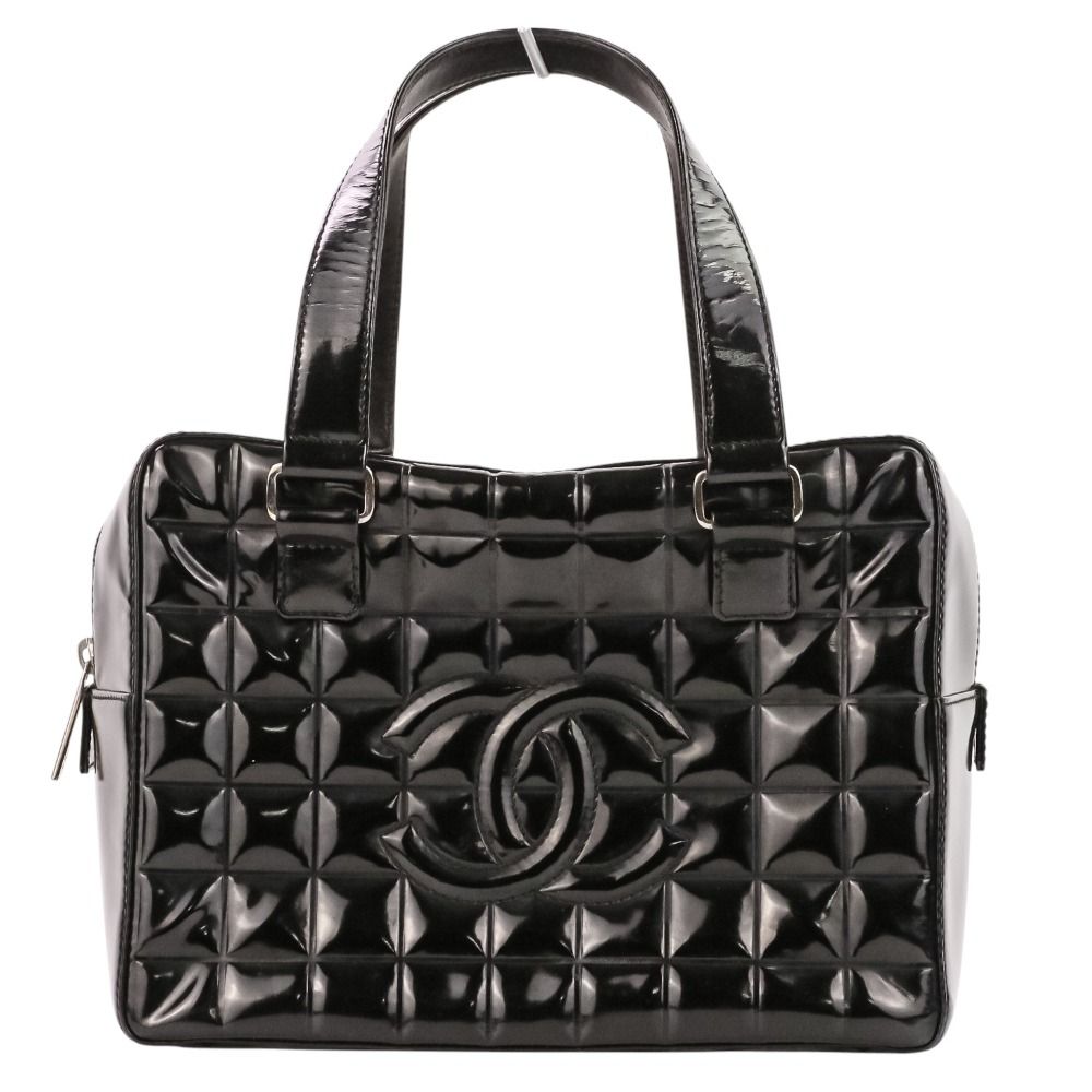 良品 CHANEL シャネル チョコバー パテントレザー スクエアボストン