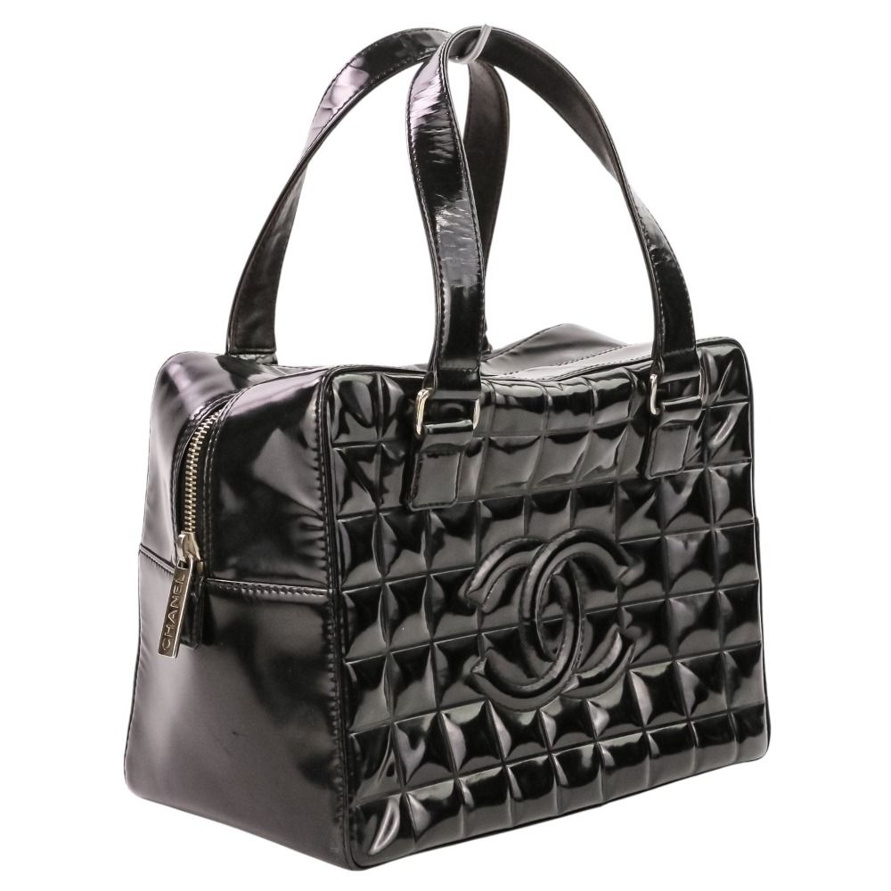 良品 CHANEL シャネル チョコバー パテントレザー スクエアボストン