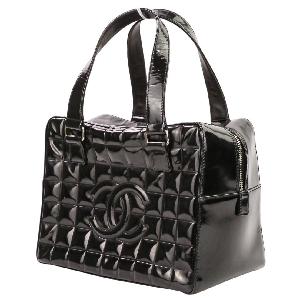 良品 CHANEL シャネル チョコバー パテントレザー スクエアボストン