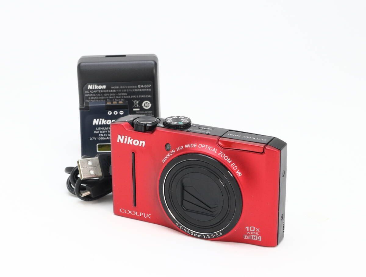 B (並品) Nikon ニコン COOLPIX S8100 フラッシュレッド 初期不良返品