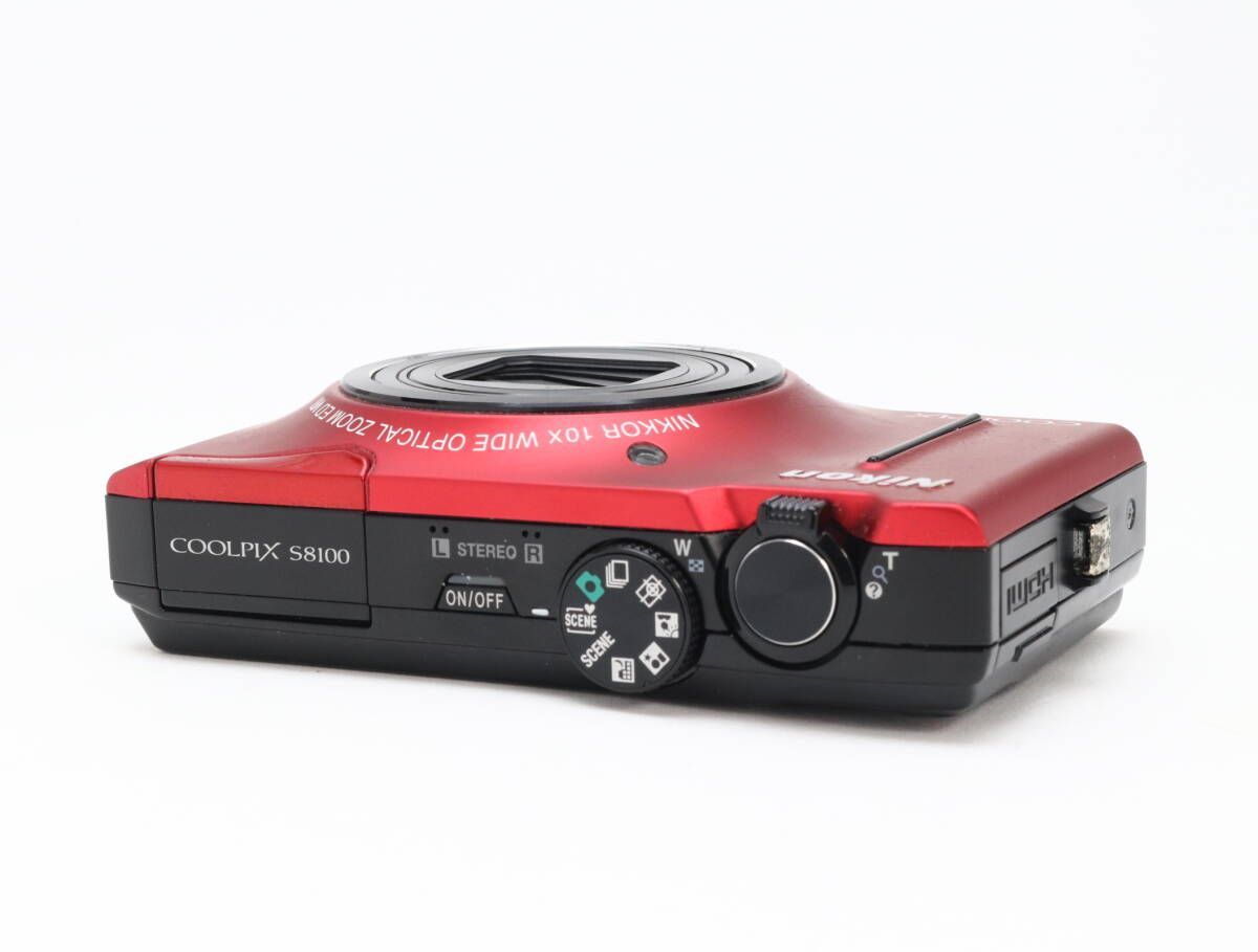 B (並品) Nikon ニコン COOLPIX S8100 フラッシュレッド 初期不良返品