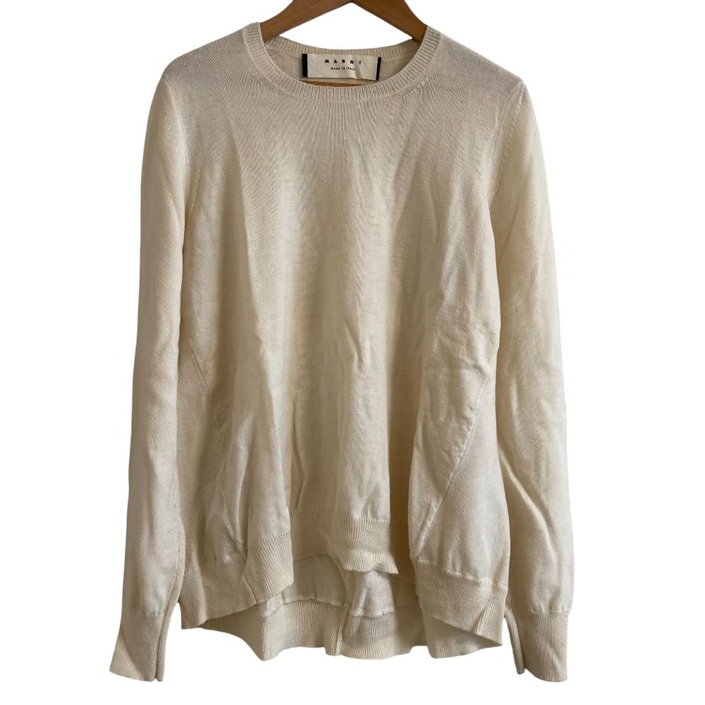 美品 MARNI マルニ 長袖 ニットセーター サイズ40 オフホワイト