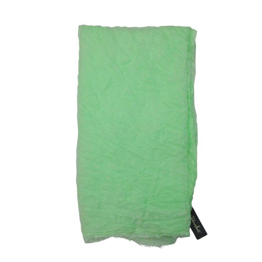 Faliero Sarti ファリエロサルティ tobia トビア シルクブレンド フリンジ 大判 ストール マフラー ライトグリーン メンズ レディース 古着