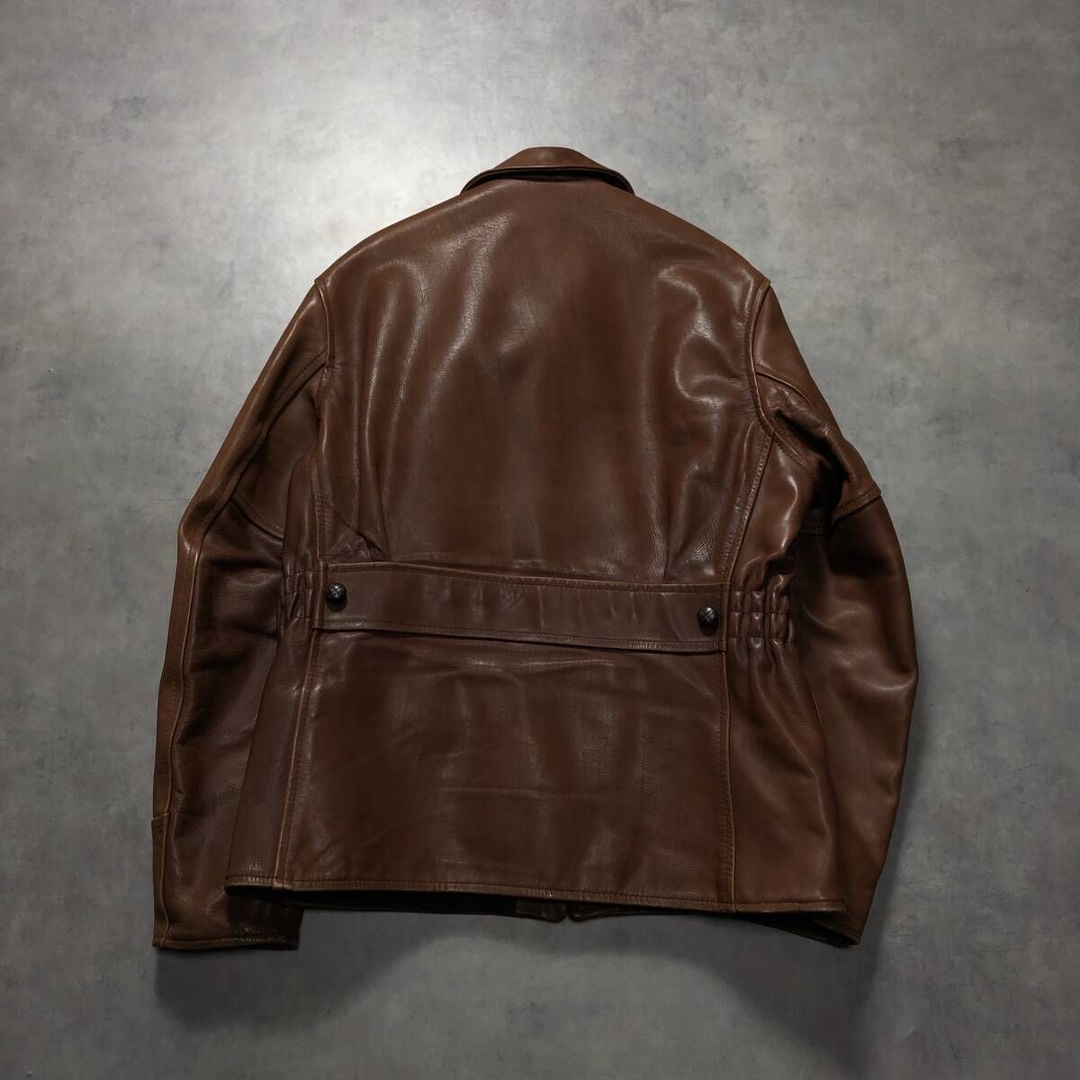 GQ4537◇AERO LEATHER : ステアハイド レザージャケット◇40◇ブラウン 