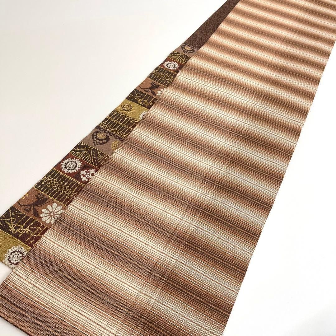  着物と帯 時流 F 2532◆正絹 袋帯◆本泥染 綴れ織 長尺 袋帯 帯