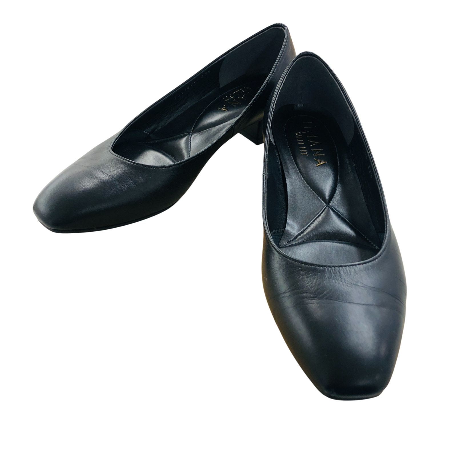 ZK23 DIANA ダイアナ パンプス ローヒール スクエアトゥ ブラック 黒