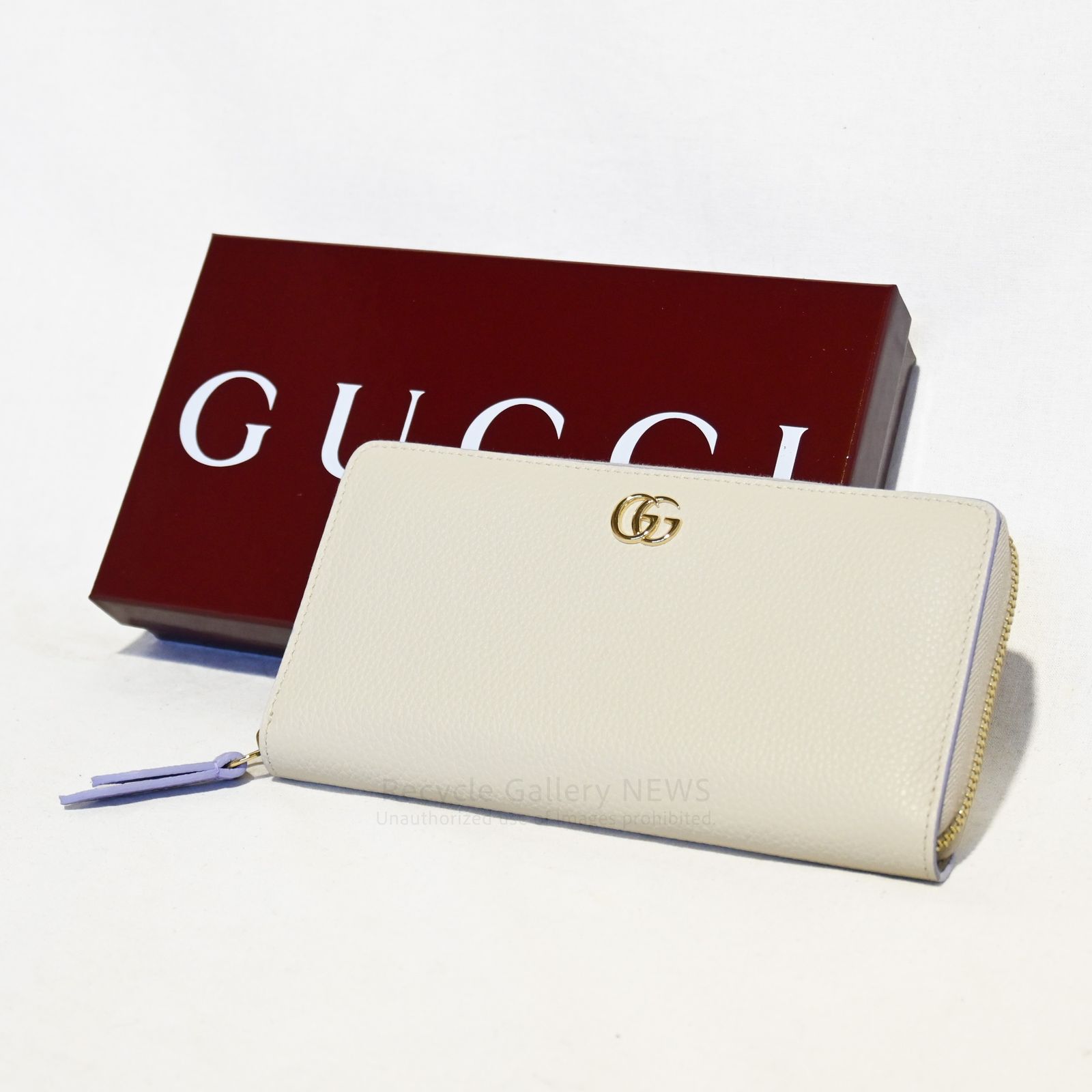 ○ 未使用 GUCCI ダブルG バイカラー ジップアラウンドウォレット 日本 