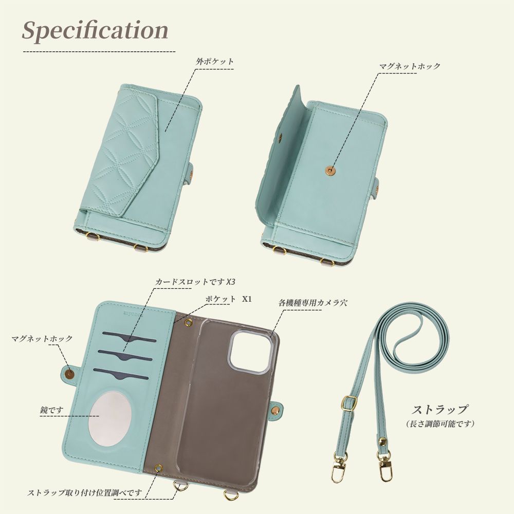 スマホアクセサリー naru - k 新品未使用】 F-01K arrows NX ストラップ付き 手帳型スマホ ケース