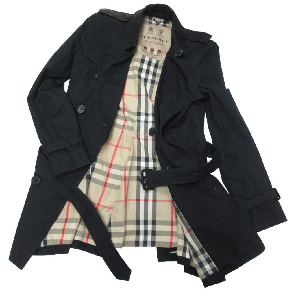【人気】バーバリー トレンチコート サンドリンガム M メガチェック　ブラック 人気】バーバリー トレンチコート サンドリンガム M メガチェック ブラック