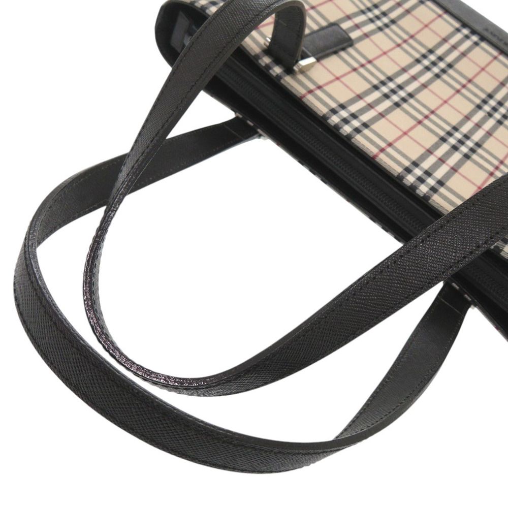 新品同様 バーバリー ノバチェック キャンバス ベージュ ハンドバッグ  