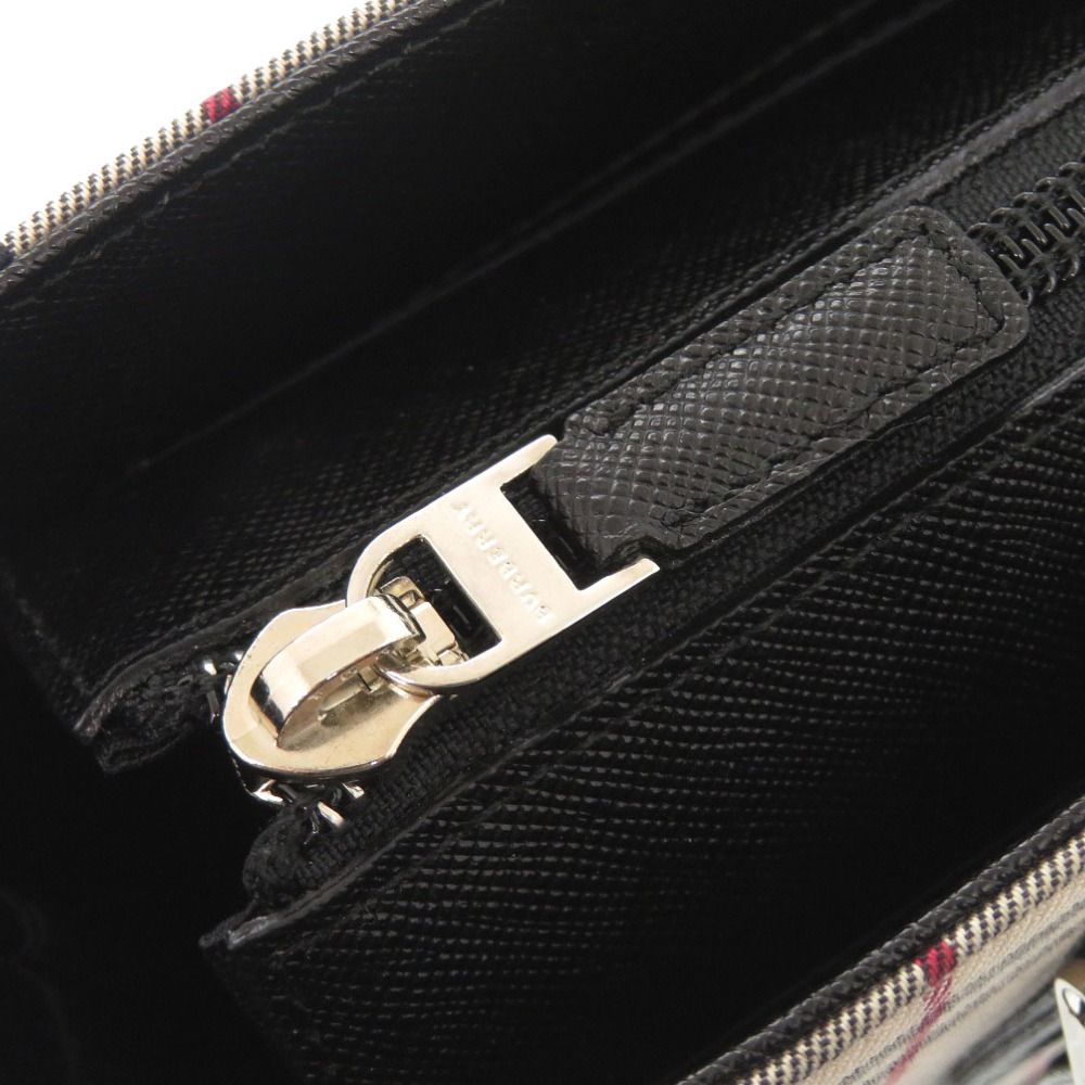 新品同様 バーバリー ノバチェック キャンバス ベージュ ハンドバッグ  