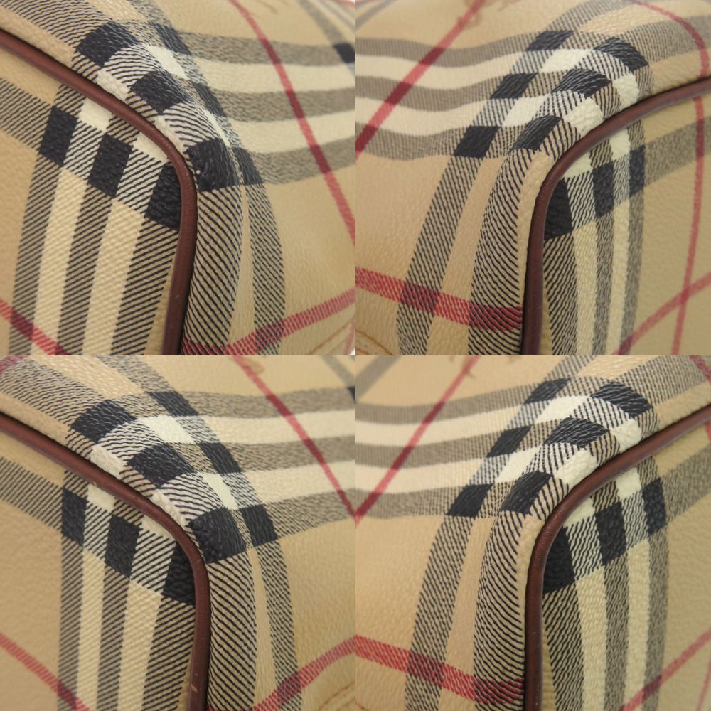 【美品】バーバリー ハンドバック ノバチェック シャドーホース ブラウン系 BURBERRY（バーバリー） バッグ ノバチェック トートバッグ シャドー