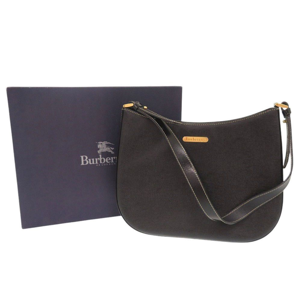 Burberrys バーバリー ヴィンテージ レザー バッグ 美品 バーバリー ヴィンテージ レザー ブラック ワンショルダーバッグ