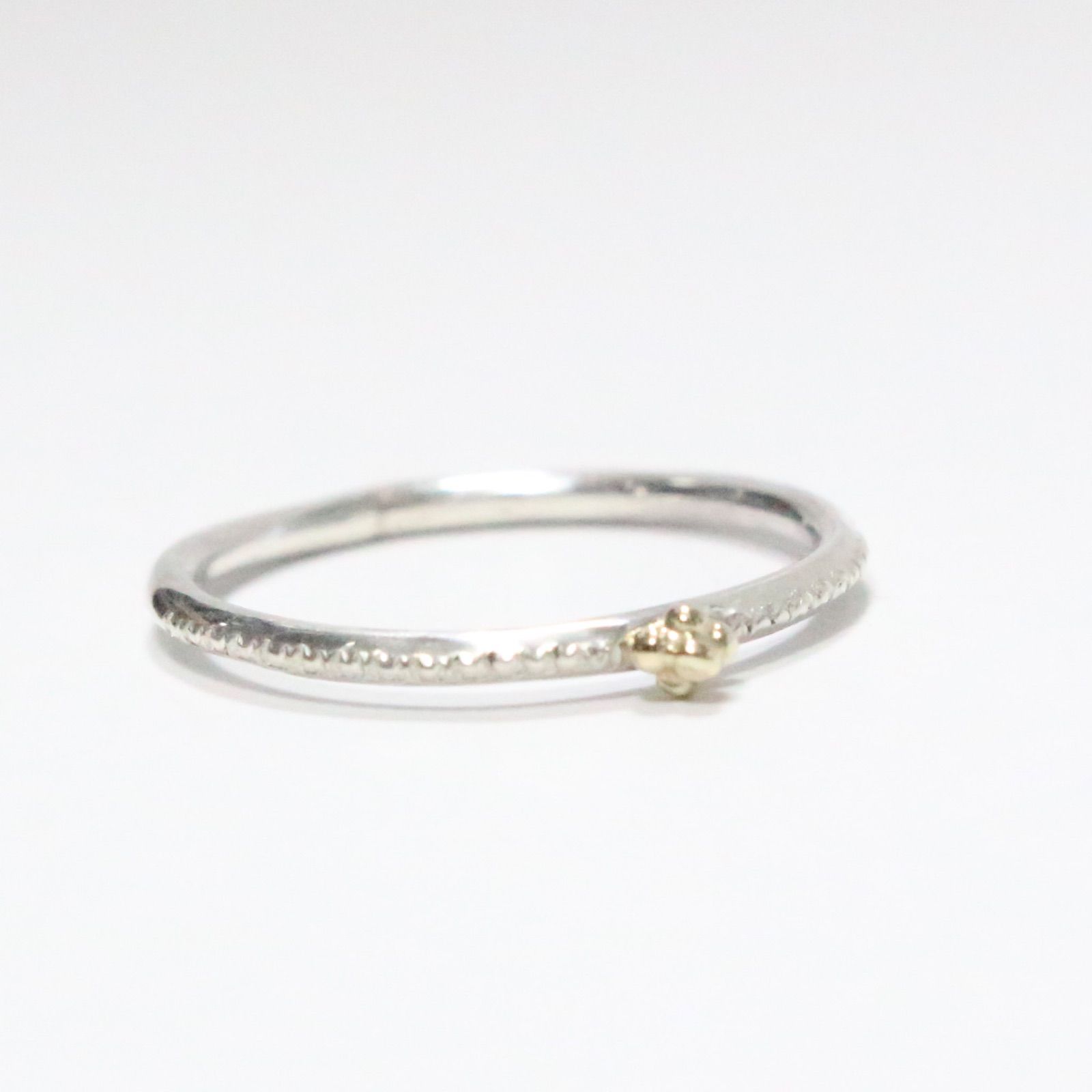 ちいさなK10の粒々とミル打ちシルバーのコンビリング約11号弱 - メルカリ